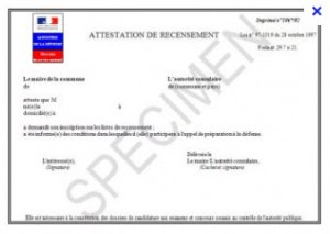 ATTESTATION RECENSEMENT